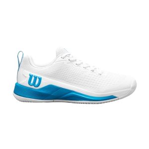 Wilson Rush Pro 4.5 OZ, Zapatillas de Tenis Hombre, White/White/Atomic Blue, 40 2/3 EU