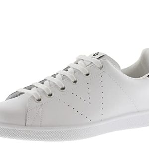 Victoria 1125104-KIDS Baloncesto Bajo Tenis Cuero y Tacón Brillo Bandeja Niña, Negro y Gris, 36 EU