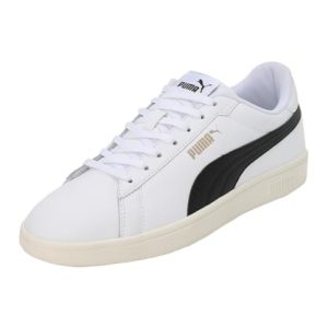 PUMA Smash 3.0 L, Zapatillas Unisex adulto, White Black Gold Frosted Ivory, 48 EU