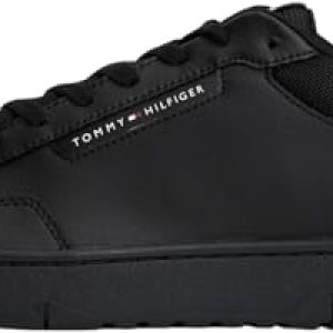 Tommy Hilfiger Cupsole Sneaker Hombre Basket Core Low Top, Negro (Black), 47