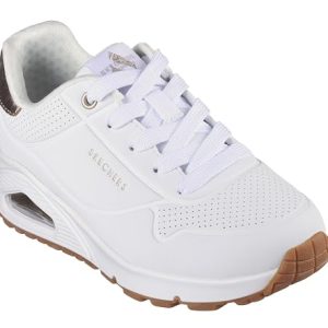 Skechers Uno Gen1 Shimmer Away, Zapatos deportivos Niñas, White Synthetic/Trim, 31 EU