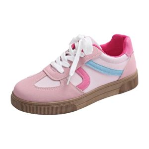 Genérico Deporte De Mujer Color Bloqueado Retro Zapatos Vestido Casual con Soporte CóModo Zapatos Deporte Ancho Amplio Zapato Tenis Caminar con Encaje (Red, 37)