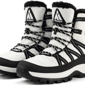 Mishansha Botas Mujer Invierno Botines Nieve Antideslizante Zapatos Calentitas Outdoor, Blanco 40