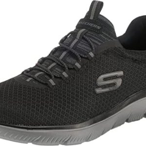 Skechers Summits, Zapatillas Hombre, Black Mesh Charcoal Trim, 41.5 EU