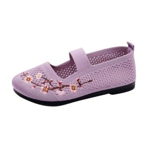 Zapatillas Ortopedicas Mujer Ligeras Zapatos para Correr Ligero Zapatos de Malla con Esqueleto de Verano para Mujer,con Un Solo Pie,Estilo Étnico,Bordado Y Tejido Mosca El Tiempo Casual Tenis