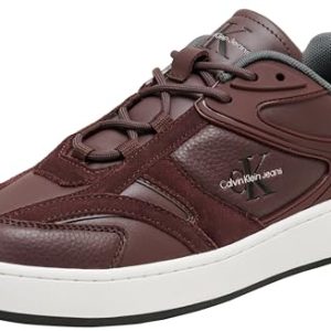 Calvin Klein Jeans Basket Cupsole Hybrid AUTHEN 2 YM0YM01111 – Zapatillas Deportivas para Hombre, Color Rojo (Chocolate Amargo/Blanco), Talla 42, Rojo Bitter Chocolate Blanco, 42 2/3 EU