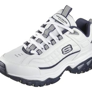 Skechers Energy Afterburn Zapatillas Deportivas para Hombre, Blanco/Azul Marino, 44 EU