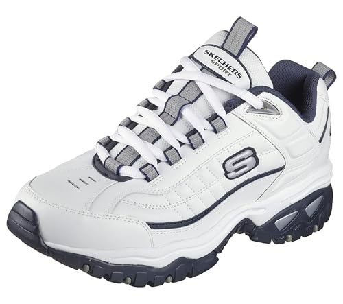 Skechers Energy Afterburn Zapatillas Deportivas para Hombre, Blanco/Azul Marino, 44 EU