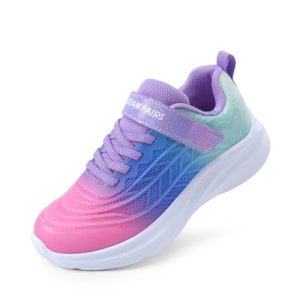 DREAM PAIRS Zapatillas Deportivas Sin Cordones para Niños Running Correr Antideslizantes con Punta Resistente a Las Patasdas,Size 31,Rosa/Azul/Verde,SDRS2411K