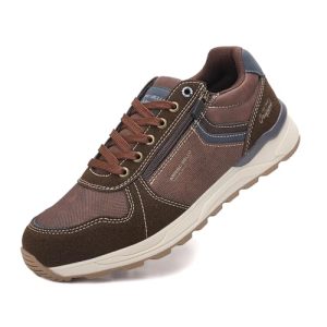 Zapatillas Hombre Sneakers Zapatillas Deportivas Zapatillas Vestir Zapatos Casual Transpirable Marrón 43