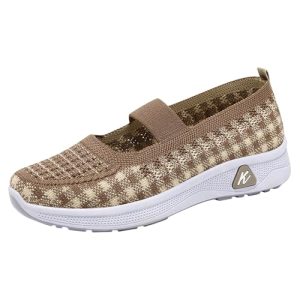 Genérico Zapatillas Negras Mujer Comodos Running Deportivas Zapatos de Mujer Casuales Soporte Zapatos de Verano Hueco Transpirable Tacón Casuales Deportivas (Coffee,41)
