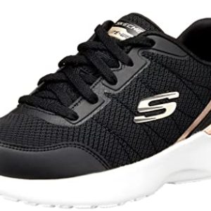 Skechers SKECH-AIR DYNAMIGHT THE HALCYON, Zapatillas para Mujer, Black Mesh / Rose Gold Trim, 39 EU