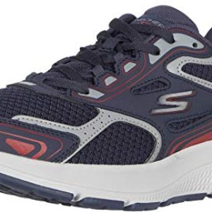 Skechers Go Run Consistent, Zapatillas de trail running Hombre, Navy Leather/Synthetic/Red Trim, 43.5 EU