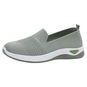 Zapatillas sin Cordones Mujer Ligeras Zapatos Casuales de Las Mujeres Zapatillas de Deporte Verano para Mujer,Tejido Malla A Rayas,Zapatos Casuales Ortopédicos Cómodos Deportivas Deporte para Correr