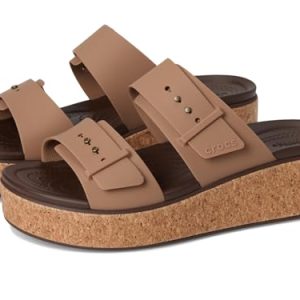 Crocs Brooklyn Cork Buckle, Sandalias Mujer, Marrón Milk Chocolate, 39/40 EU