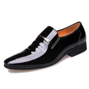 LMUIPMAA Negocios Casual Slip En Mocasines Charol Cuero Formal Oxford Vestido Zapatos Esmoquin Boda Zapato De Los Hombres,Negro,43 EU