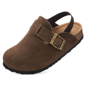 Zuecos Niña Pantuflas Unisex Niños Mulas Ajustables Sandalias Jardín Zapatillas de Estar Café 33-34 EU=Fabricante: 210