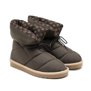 DESA Botas de Invierno Textiles para Mujer Suela de plástico y tacón Plano | Aceituna – 37