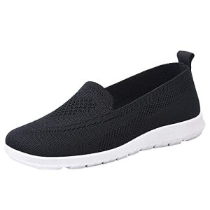 HOOUDO Zapatillas Mujer Casual,Zapatos Verano Mujer,Zapatillas Senderismo,Zapatos Ancho Especial,Fascitis Plantar con Malla Cordones Antideslizantes Caminar Sandalias Deportivas