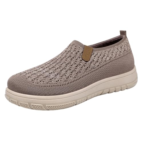 Genérico Zapatillas Mujer Sin Cordones Comodos Ortopédicas Zapatos Casuales para Mujer,Cómodos Y Versátiles,Gruesa,Antideslizantes. Casual Sneakers Deportivas de (Coffee,37)