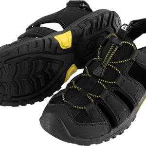 CRESSI Luca Sandals Black/Yellow 44 – Cómoda Sandalia de Trekking Unisex Ideal para Aventuras al Aire Libre, Especialmente Adecuada para Senderismo en Entornos Acuosos, Negro/Amarillo, 44