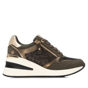 XTI – Zapatilla Mujer Kaki – Calzado Cómodo y Versátil – Moda Casual – Modelo 14437903 (Talla 37)