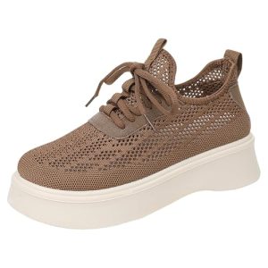 Genérico Zapatillas Mujer Deporte Zapatillas Transpirables Zapatos de Mujer Transpirables de Malla con Y Antideslizantes. Deportivas Bambas Casual Tenis (Coffee,35)