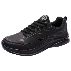 Zapatillas de Tenis para Hombre de Cuero, Deportivas Acolchadas, con Suela Goma Duradera, para Deporte, Entrenamiento, Gimnasio y Estilo Urbano Casual (45)