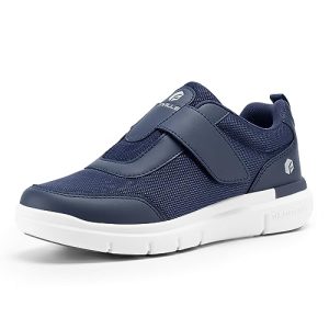 FitVille Zapatos Anchos Hombre Cómodas Zapatillas Casuales Ajustables para Caminar para Pies Sensibles Azul 43 EU XX-Ancho