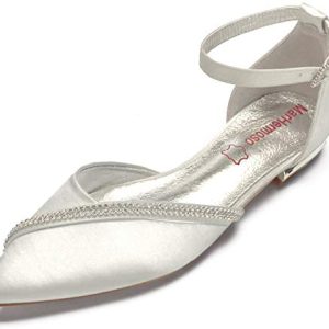 MarHermoso Zapatos de tacón puntiagudos para mujer con correa al tobillo y correa cruzada, color, talla 40 EU