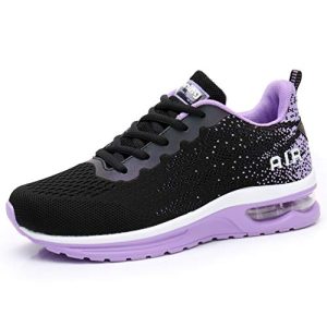AFFINEST Zapatos para Correr para Mujer Air Zapatillas de Running Ligero y Transpirable Sneakers y Asfalto Aire Libre y Deportes Calzado Morado Negro 36