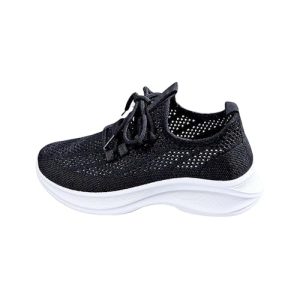 Zapatillas Sneakers Mujer Zapatillas Caminar Mujer Zapatos Deportivos Casuales De Verano para Ligeros De Huecos Transpirables Informales Bambas Running (Black 37)