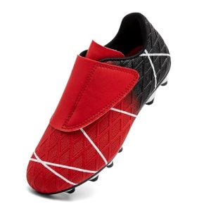 Unitysow Zapatos de Fútbol Niño Calzado Profesional Entrenamiento Deporte Zapatillas de Fútbol Tacos de Fútbol,Rojo 1,37 EU