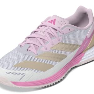 adidas Defiant Speed 2 Tennis Shoes, Zapatillas de Tenis Mujer, FTWR White/Ash Pearl/Bliss Pink, 44 EU