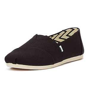 TOMS Alpargata de algodón reciclado, Mocasines Planos Mujer, Negro/Blanco, 40 EU