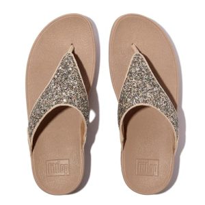Fitflop Lulu Multi-Tonal Glitter Toe-Post Sandals, Sandalia Mujer, Mezcla clásica de Beige, 36 EU