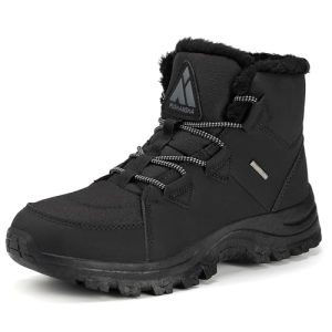 Mishansha Mujer Botas de Nieve Al Aire Libre Senderismo Trekking Zapatos Invierno Forro Piel Sneakers Calientes Botines Negro Gr.39