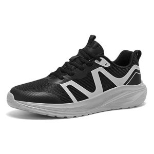 Sudychen Zapatillas Deportivas para Gimnasio Hombre Running Ligeros y Cómodos Zapatos para Correr Caminar Negras （Negro，EU42）