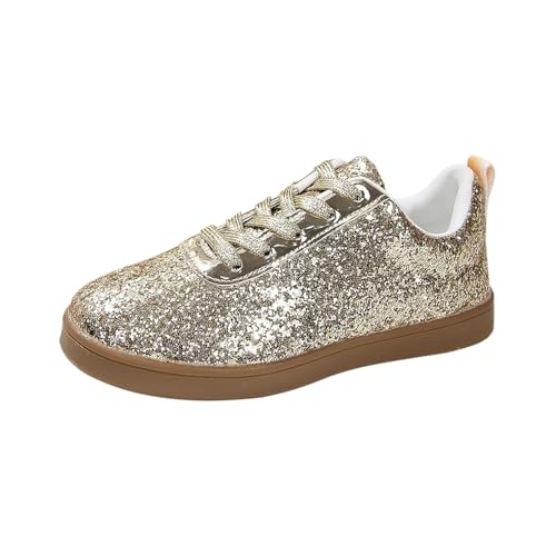 Genérico Deportivas Running Mujer Casual Zapatillas Deporte Zapatillas de con para Mujer,Zapatos Casuales con Lentejuelas Y,Zapatos para Caminar Deportivas de Running (Gold,41)