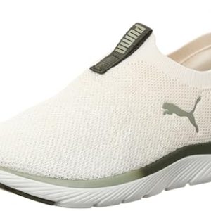PUMA Softride Remi Slip-on Knit Wn’s, Zapatillas para Correr de Carretera Mujer, Blanco cálido Dark Loden Lux Army, 42 EU