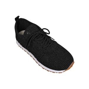 Genérico Bambas Running Mujer Zapatos Comodos Mujer Zapatillas de Punto para : Ligeras,Transpirables,con Cordones,Acolchada Y Parte Superior de Malla Bambas Casual Tenis (Black,38)