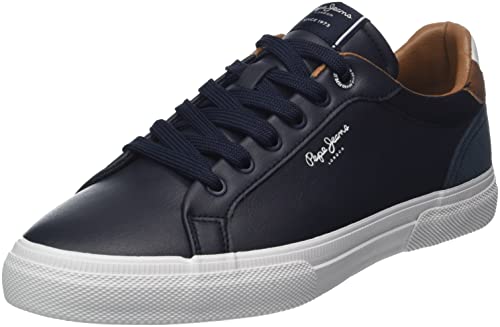 Pepe Jeans Zapatillas de Piel Tribunal De Kenton Marino