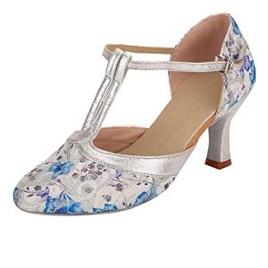 Zapatos De Baile Tango Mujeres Lentejuelas Tacón Alto Zapatos Danza Tango Salón Bals Ballroom Rendimiento Cerrado Latín Sandalias para Mujer Salón Salsa Tango Sandale, azul, 40 EU