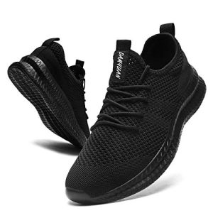 CAIQDM Zapatillas Hombre Deportivas Running Bambas De Exterior Tenis Deportes Zapatos Transpirables Casual Correr Gimnasio Sneaker Negro 44 EU