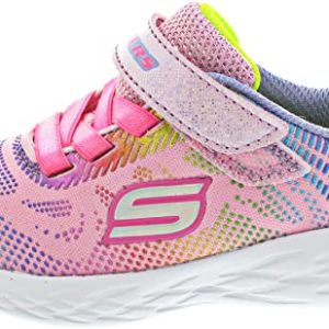 Skechers GO RUN 600 SHIMMER SPEEDER, Zapatillas para Niñas, Light Pink Mesh/Multi Foil Trim, 35 EU