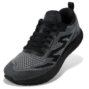 Geococcyx Zapatillas Hombre Puntera Ancha Zapatos de Running Transpirables Fitness Casual Negro 43EU