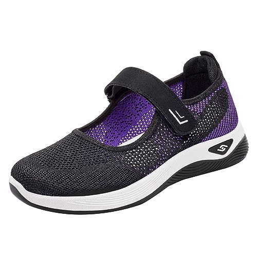 Genérico Zapatos Ortopedicos Mujer Ligeras Casual Sneakers Mujer Zapatillas Malla Transpirable Cómodo Casual Deportivas Running Deportivas Ortopédicos (Black,40)