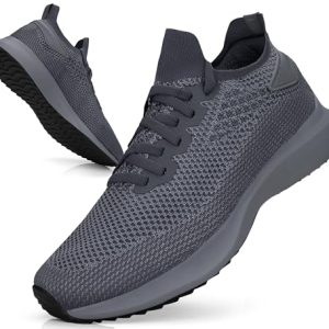 Giniros Deportivas Hombre Ligeros Transpirables Zapatillas Running Bambas Sneakers Hombre Correr Jogging Caminar Casual Atlético Tenis Fitness Gym Gris Oscuro 40EU