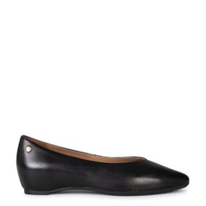 miMaO Zapatos Negros cómodos con cuña Interna Escote en V, EU 38