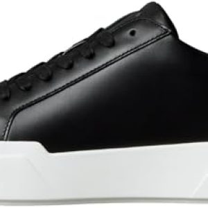 Calvin Klein Sneaker con Suela Cupsole Hombre Chunky Laceup de Piel, Negro (Black/Bright White), 44